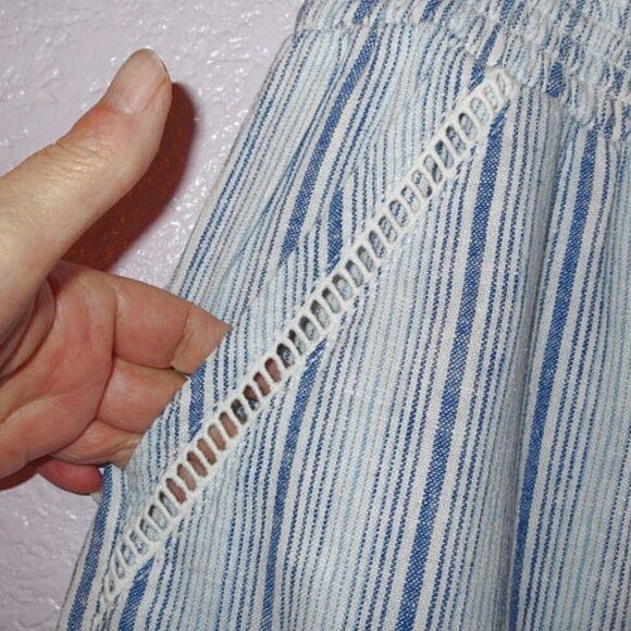 Briggs Linen Blend Pull On Shorts Size M Pockets High Rise Wide Leg Crochet NWT - Picture 3 of 9